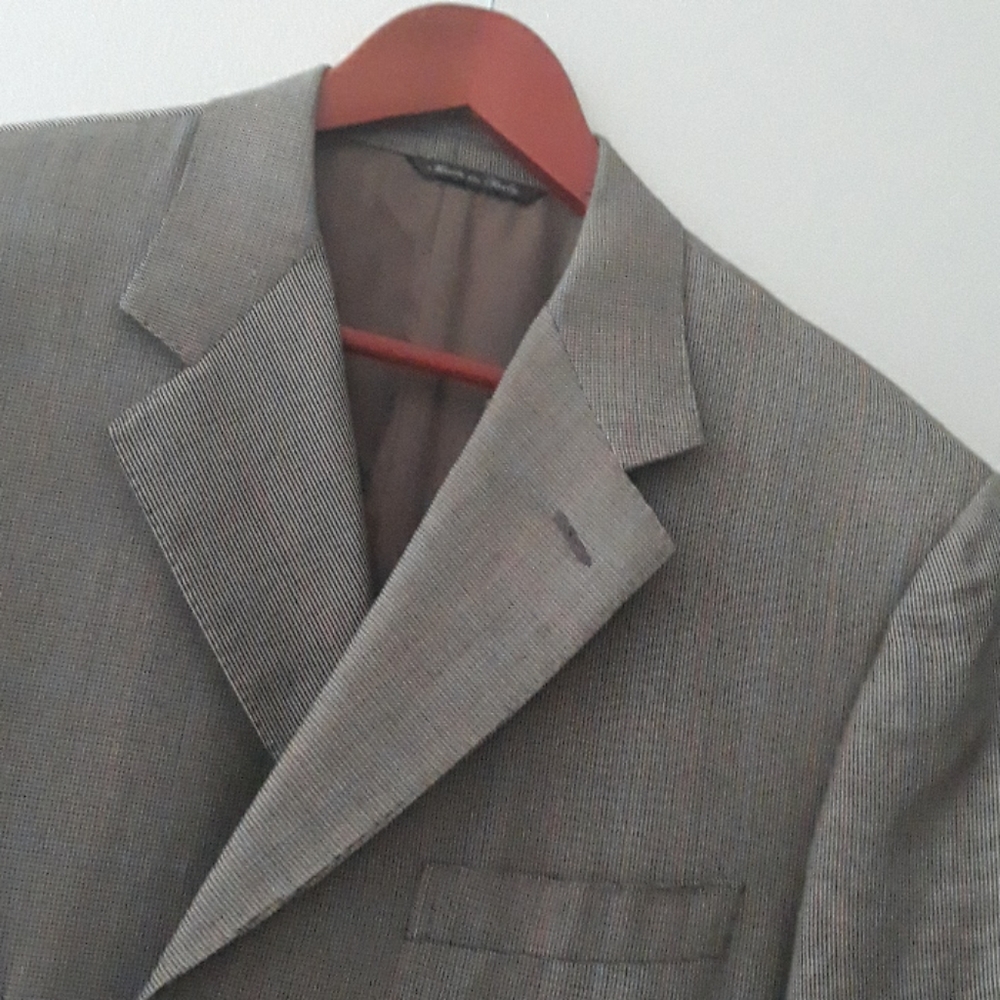 Canali  Pattern Silk Wool Three Button Blazer